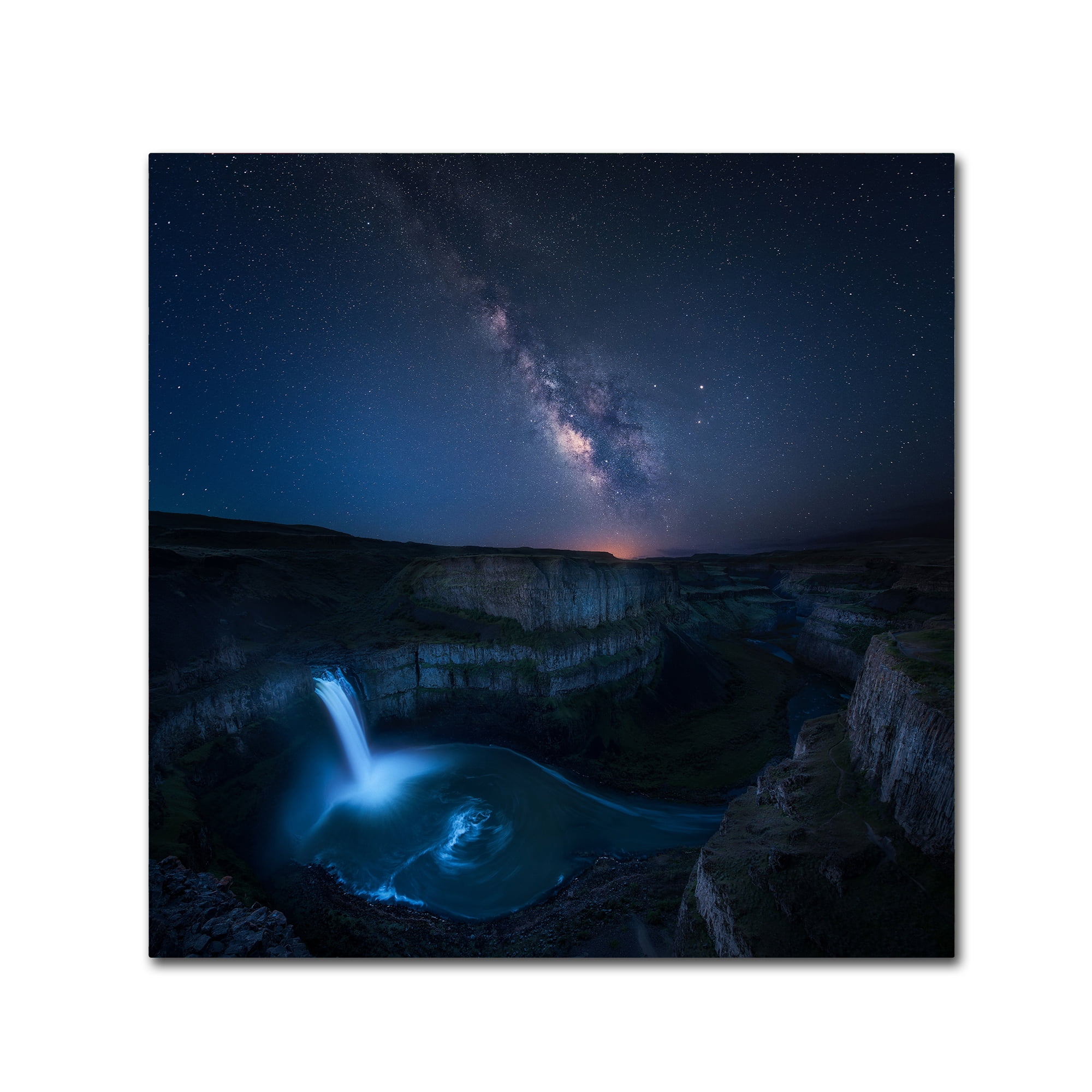 Trademark Fine Art 'Palouse Waterfall And The Milky Way' Canvas Art by Jie Chen