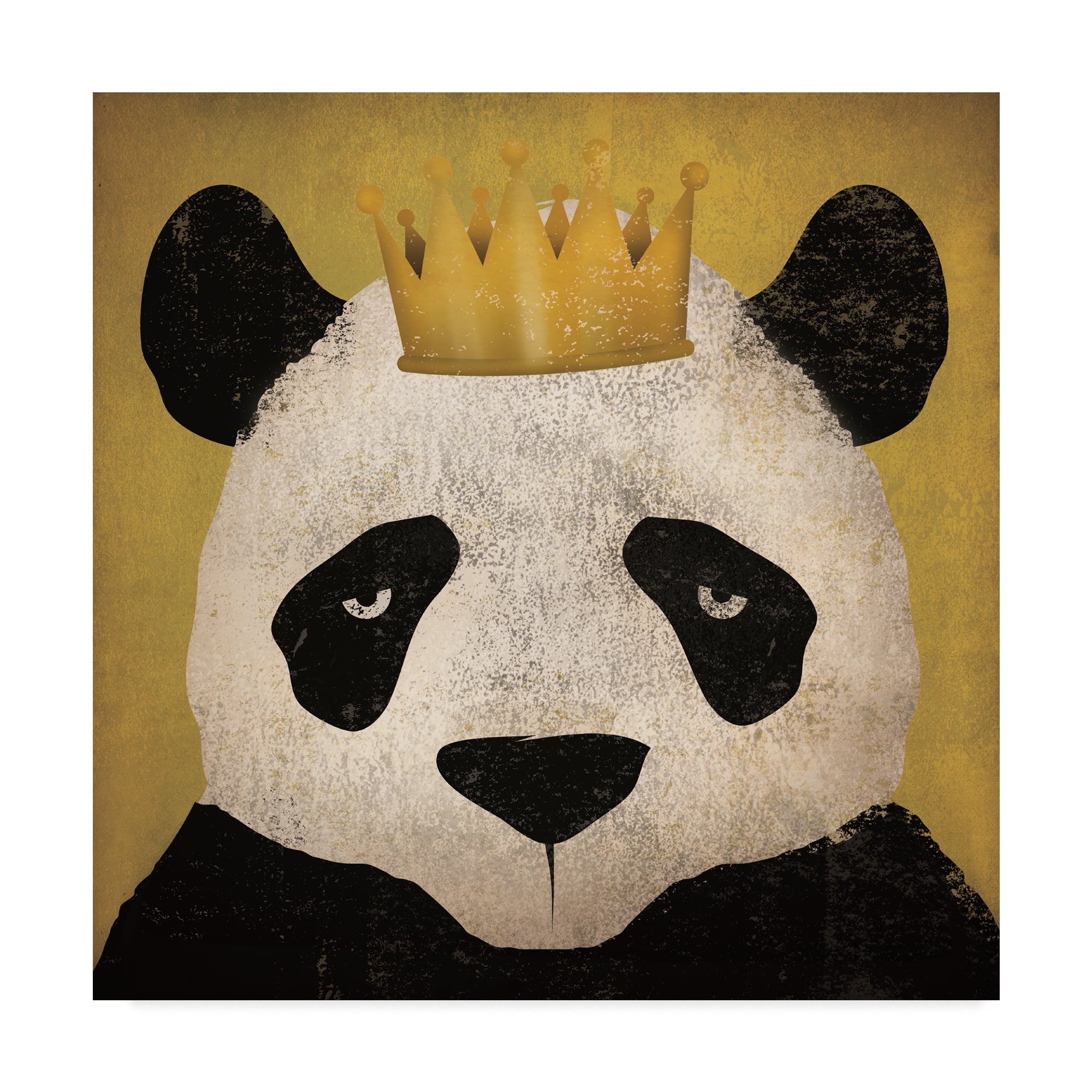Trademark Fine Art 'Panda with Crown' Canvas Art by Ryan Fowler