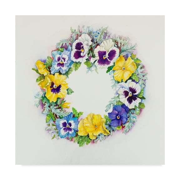 Trademark Fine Art 'Pansy Wreath' Canvas Art by Joanne Porter