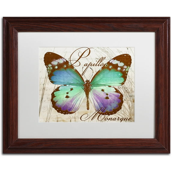 Trademark Fine Art "Papillon I" Canvas Art by Color Bakery White Matte, Wood Frame