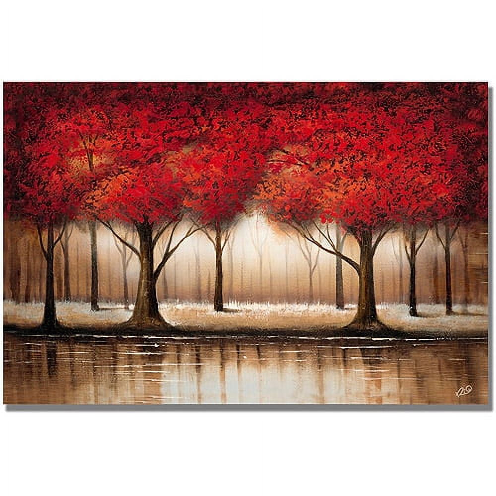 Parade of Red Trees Landscape Canvas Art, 16 x 24 Inch