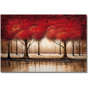Trademark Fine Art "Parade of Red Trees" Canvas Art by Rio