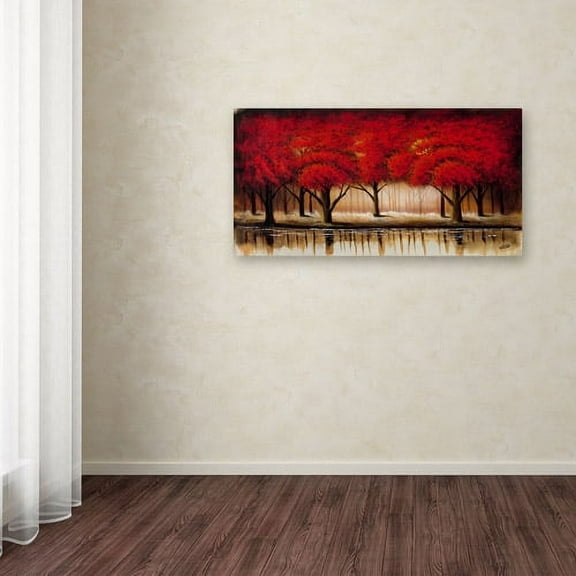 Trademark Fine Art "Parade of Red Trees II" Canvas Art by Rio