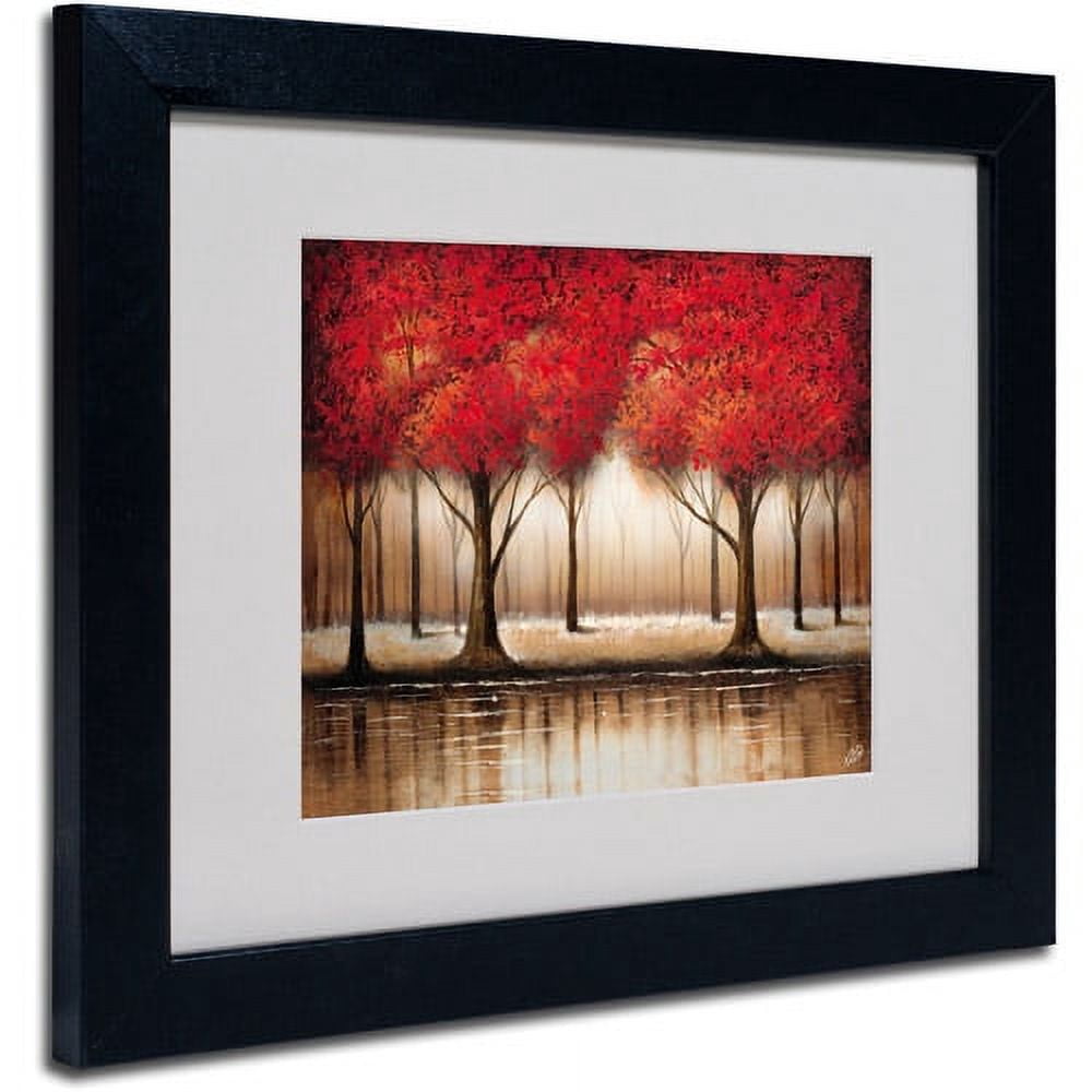 Trademark Fine Art "Parade of Red Trees" Matted Framed Art by Rio