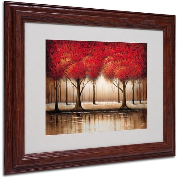Trademark Fine Art "Parade of Red Trees" Matted Framed Art by Rio