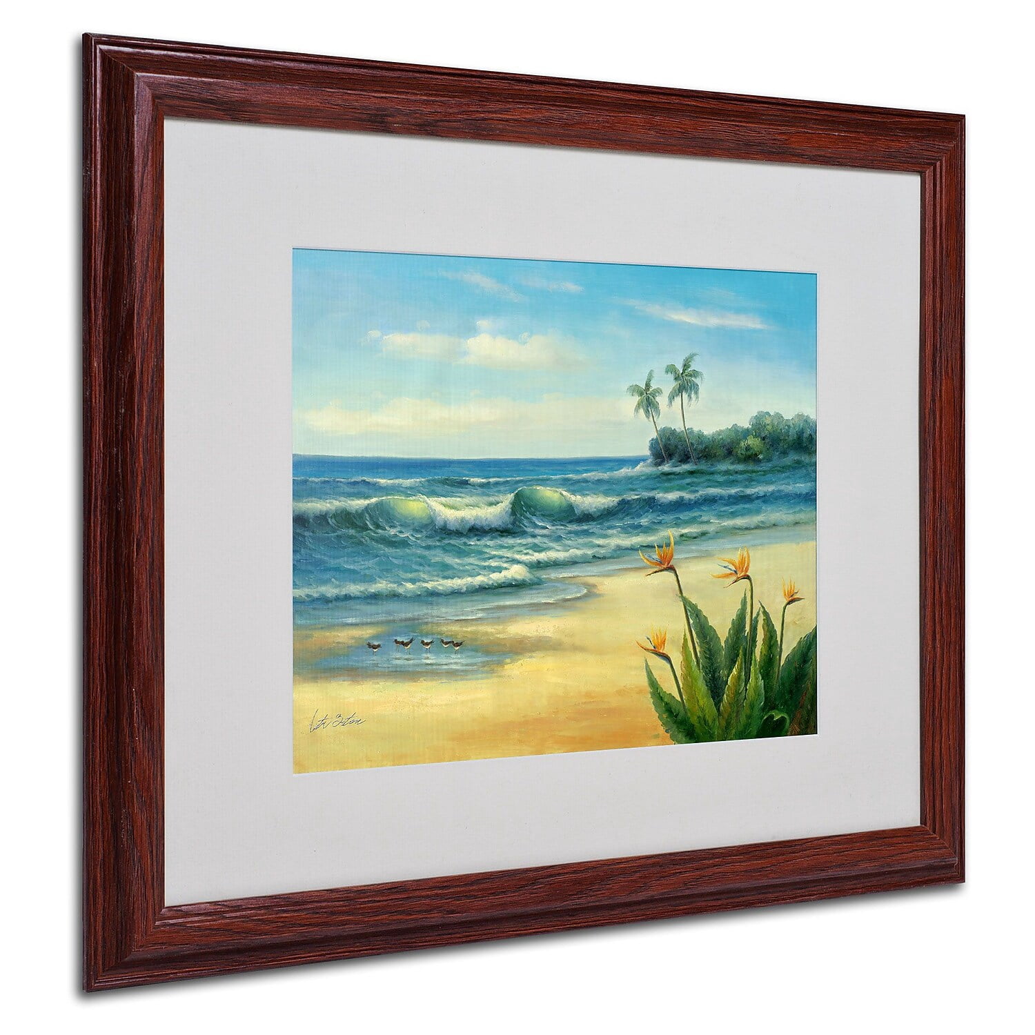 Trademark Fine Art "Paradise" Canvas Art by Victor Giton, Wood Frame