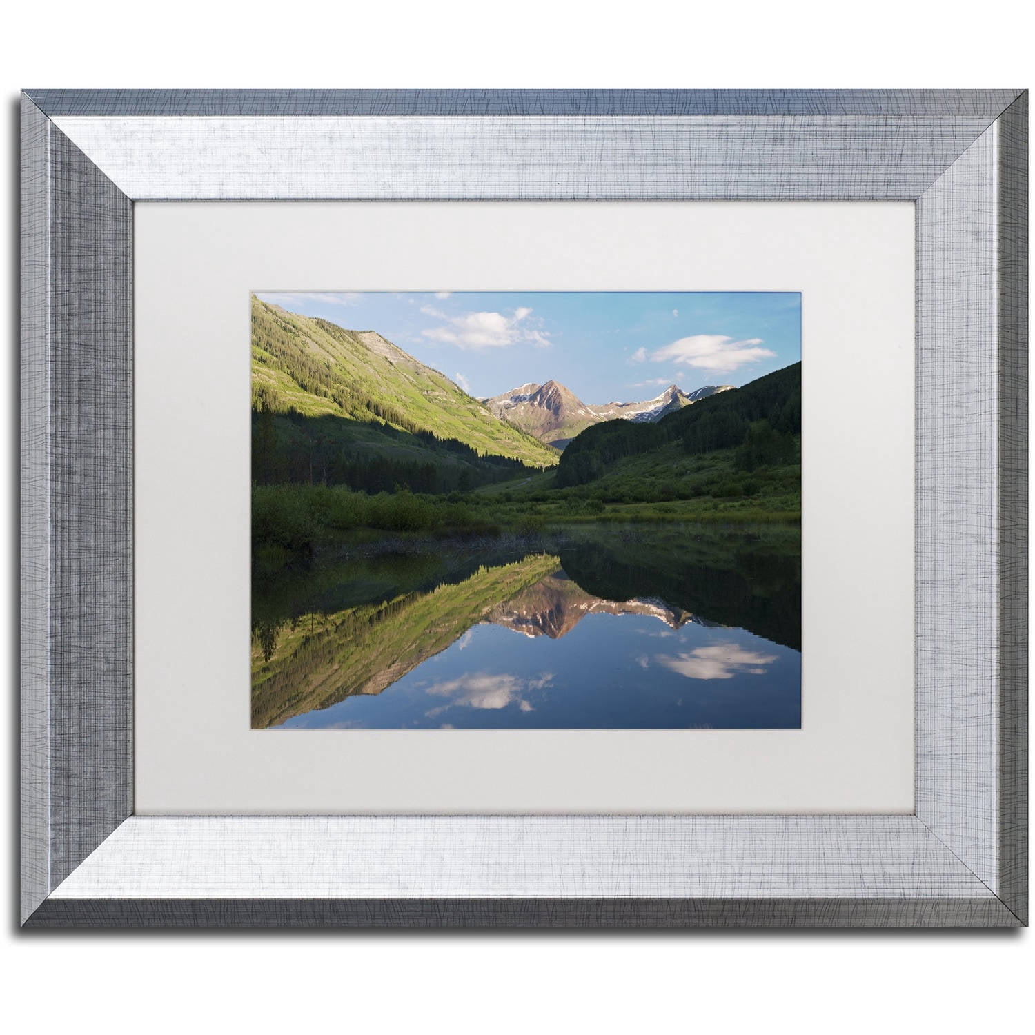 Trademark Fine Art 'Paradise Pond II' Canvas Art by Michael Blanchette Photography, White Matte, Silver Frame