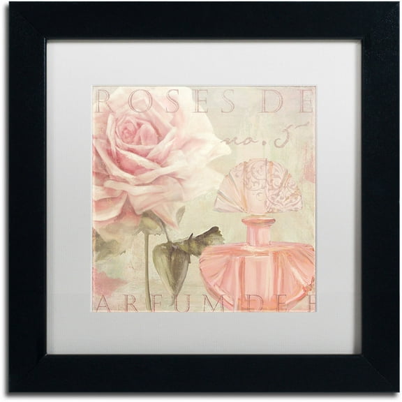 Trademark Fine Art "Parfum de Roses I" Canvas Art by Color Bakery White Matte, Black Frame
