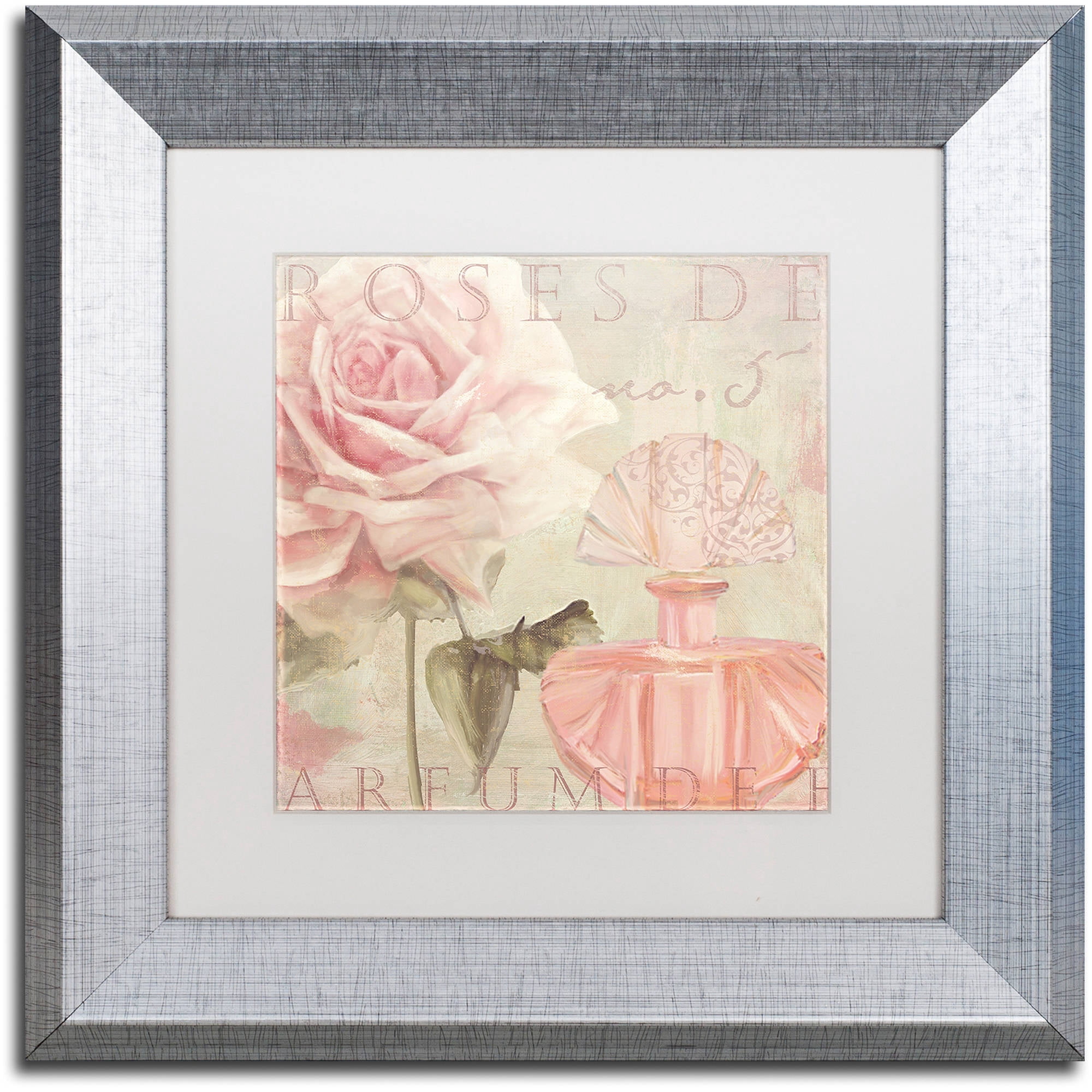 Trademark Fine Art "Parfum de Roses I" Canvas Art by Color Bakery White Matte, Silver Frame