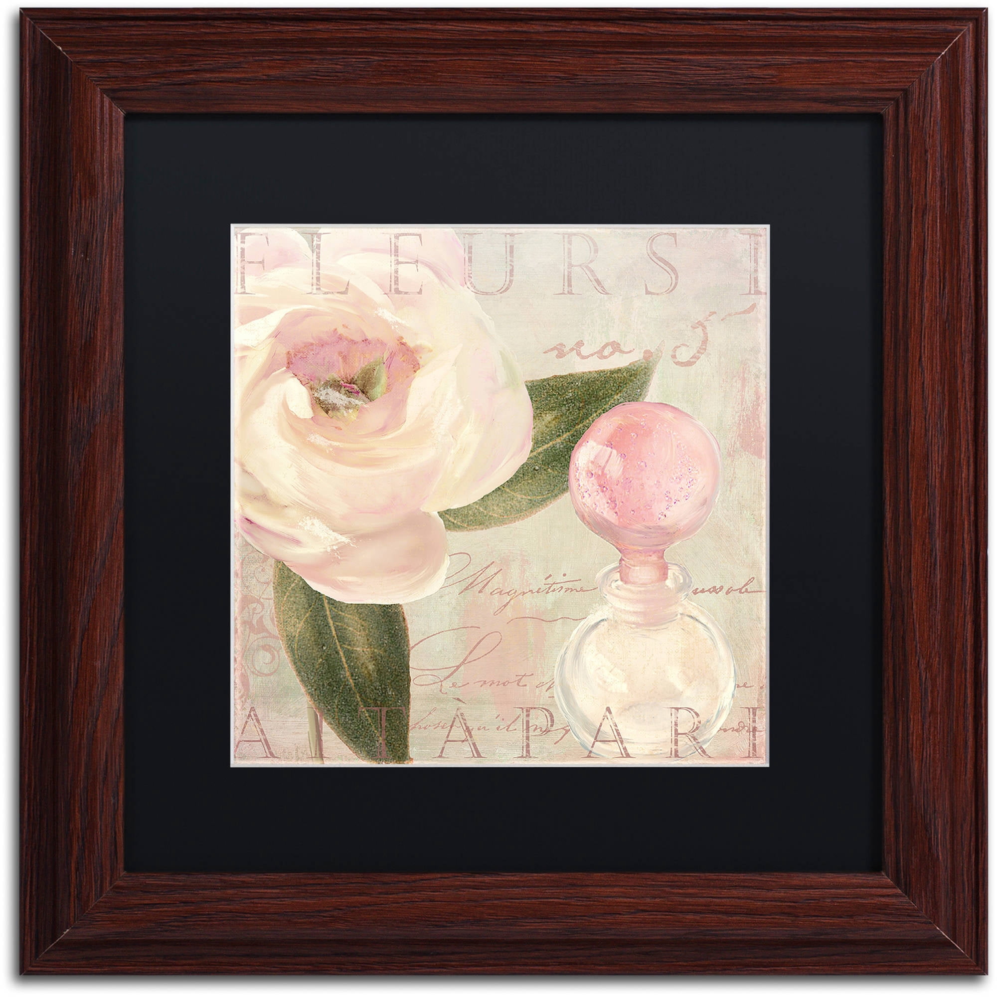 Trademark Fine Art "Parfum de Roses II" Canvas Art by Color Bakery Black Matte, Wood Frame