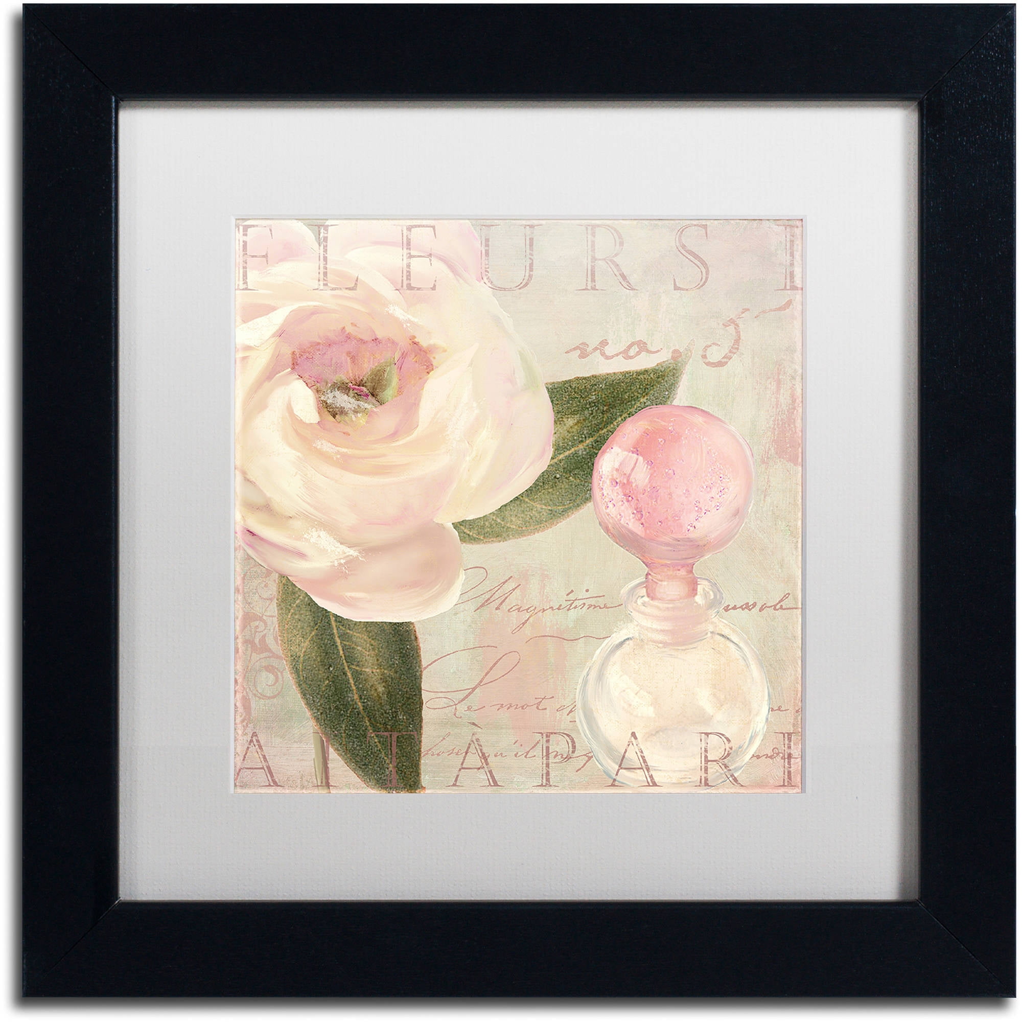 Trademark Fine Art "Parfum de Roses II" Canvas Art by Color Bakery White Matte, Black Frame