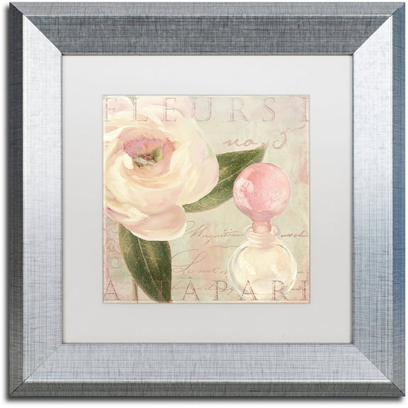 Trademark Fine Art "Parfum de Roses II" Canvas Art by Color Bakery White Matte, Silver Frame