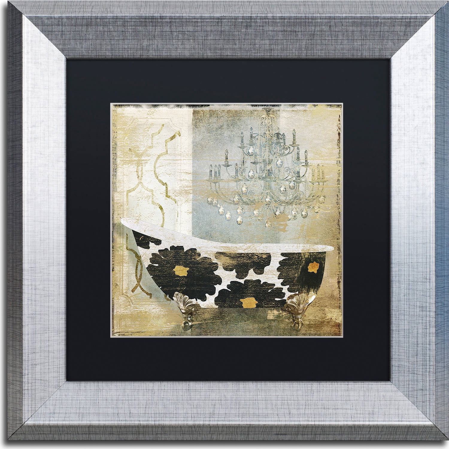 Trademark Fine Art "Paris Bath I" Canvas Art by Color Bakery, Black Matte, Silver Frame