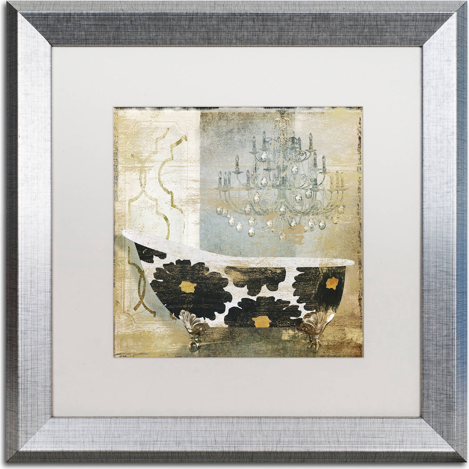 Trademark Fine Art "Paris Bath I" Canvas Art by Color Bakery, White Matte, Silver Frame