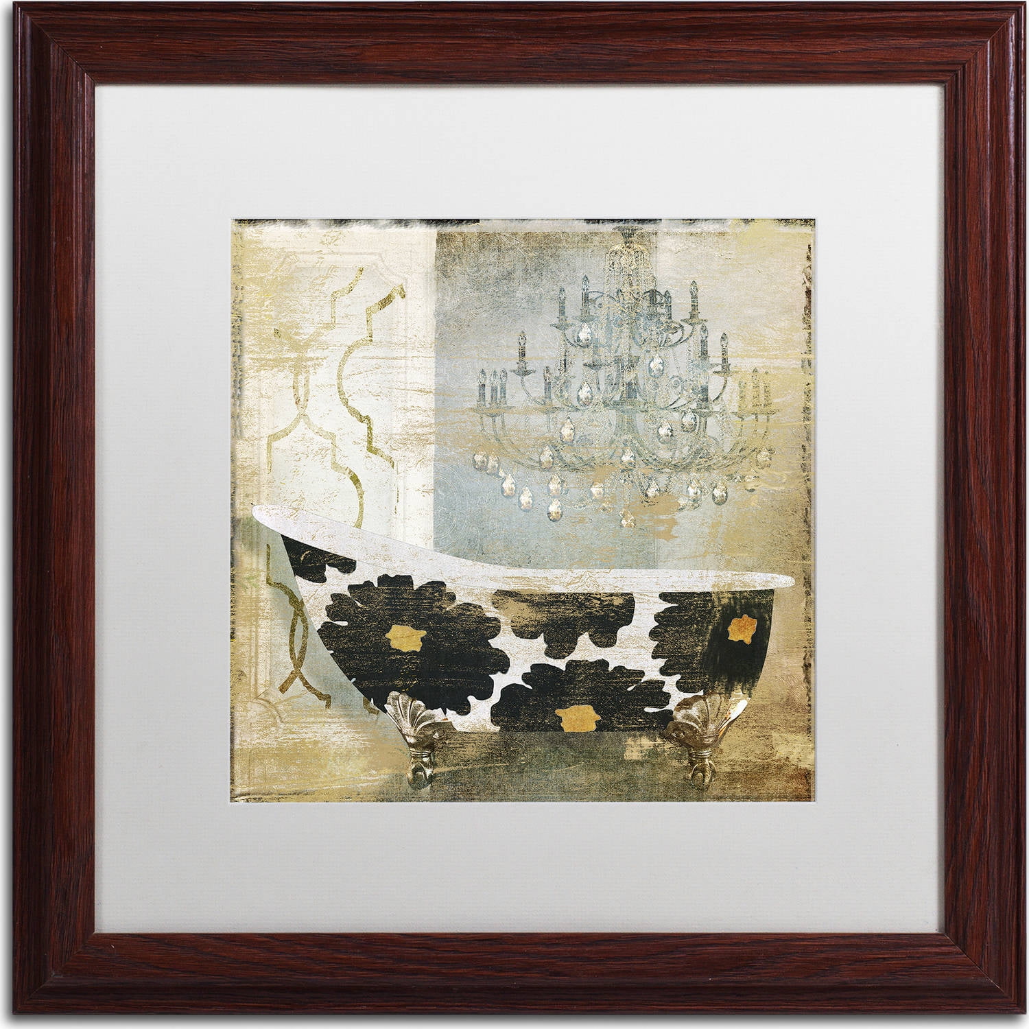 Trademark Fine Art "Paris Bath I" Canvas Art by Color Bakery, White Matte, Wood Frame