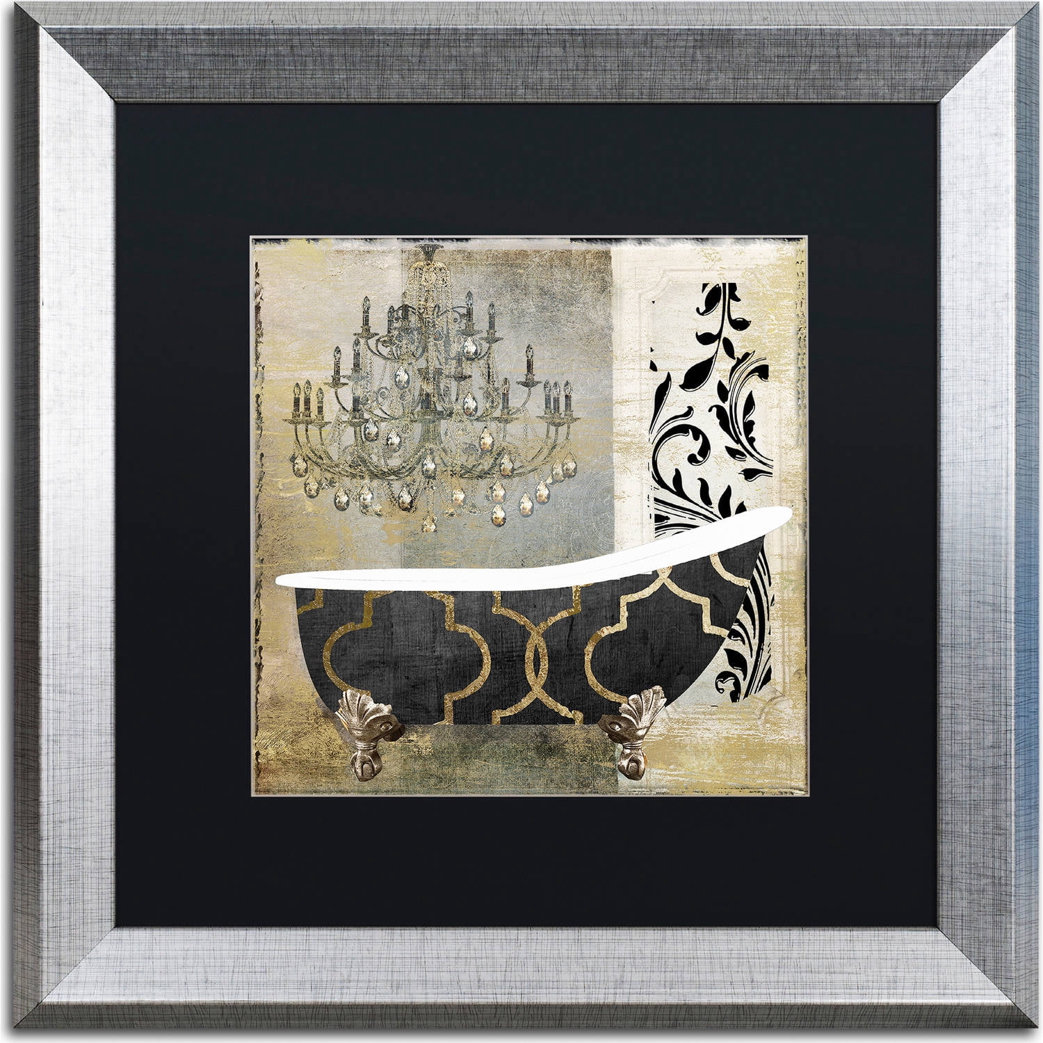 Trademark Fine Art "Paris Bath II" Canvas Art by Color Bakery, Black Matte, Silver Frame