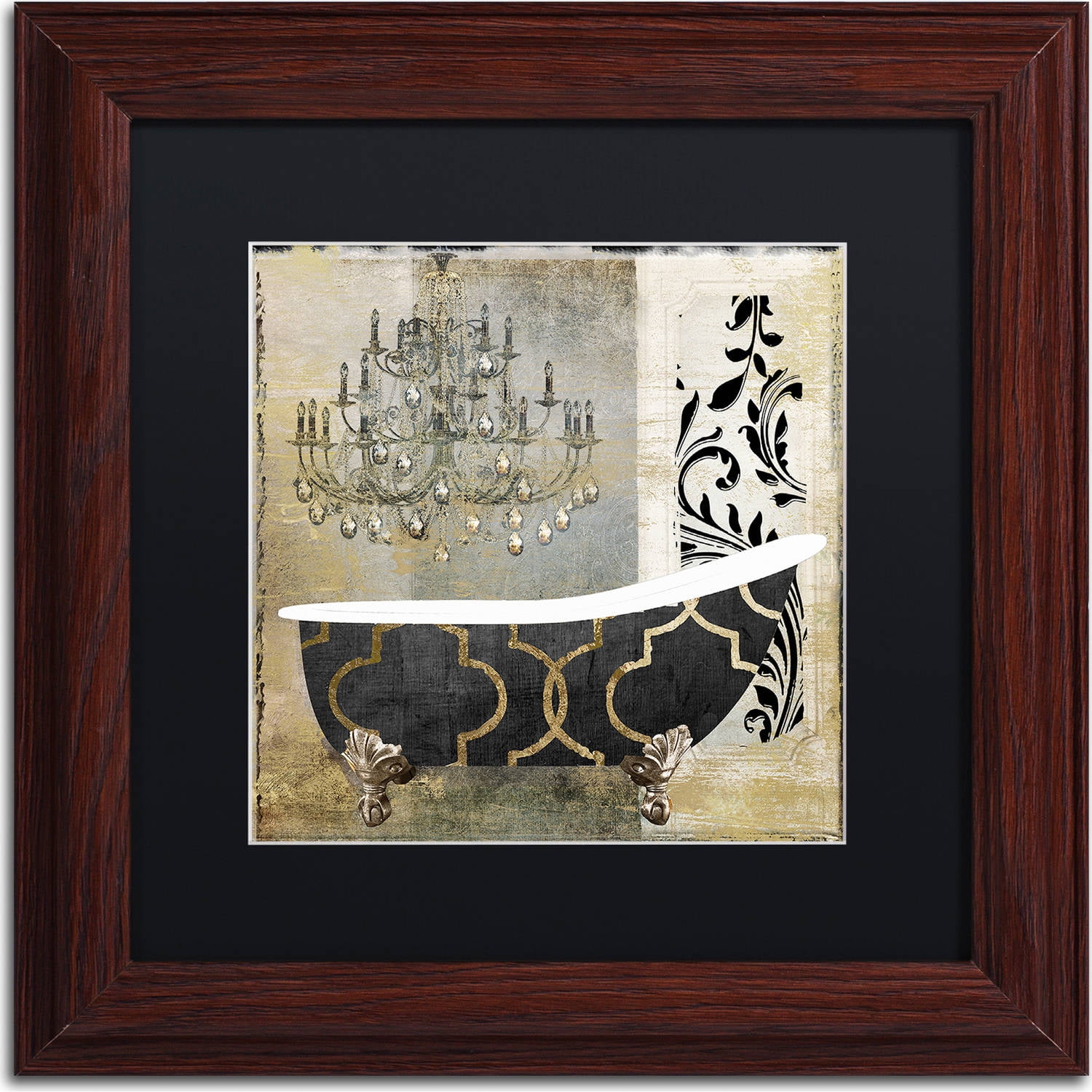 Trademark Fine Art "Paris Bath II" Canvas Art by Color Bakery, Black Matte, Wood Frame