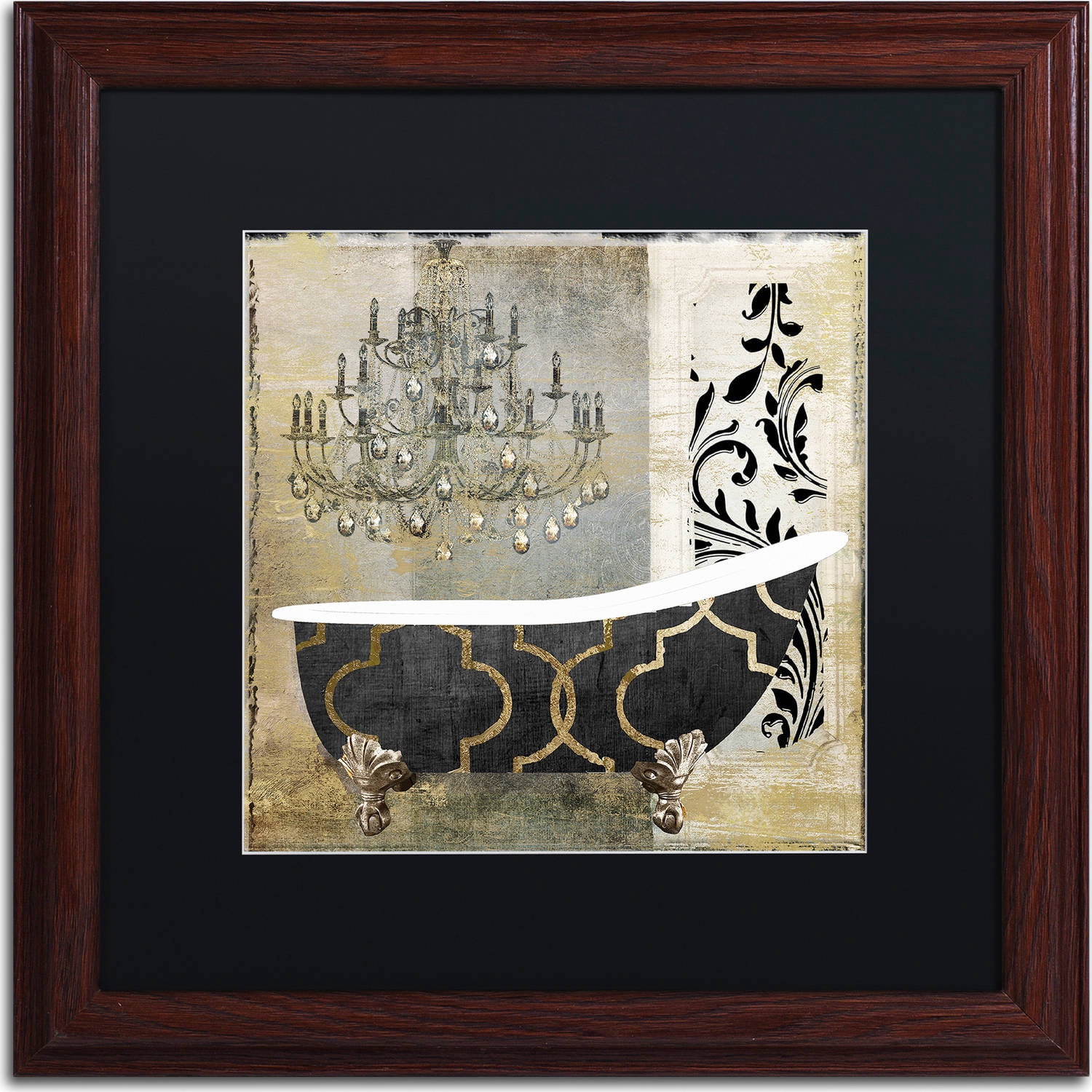 Trademark Fine Art "Paris Bath II" Canvas Art by Color Bakery, Black Matte, Wood Frame