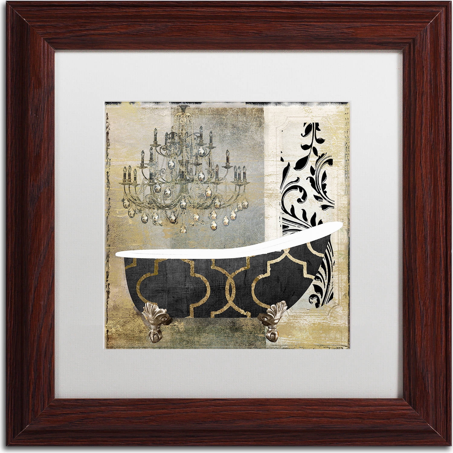 Trademark Fine Art "Paris Bath II" Canvas Art by Color Bakery, White Matte, Wood Frame
