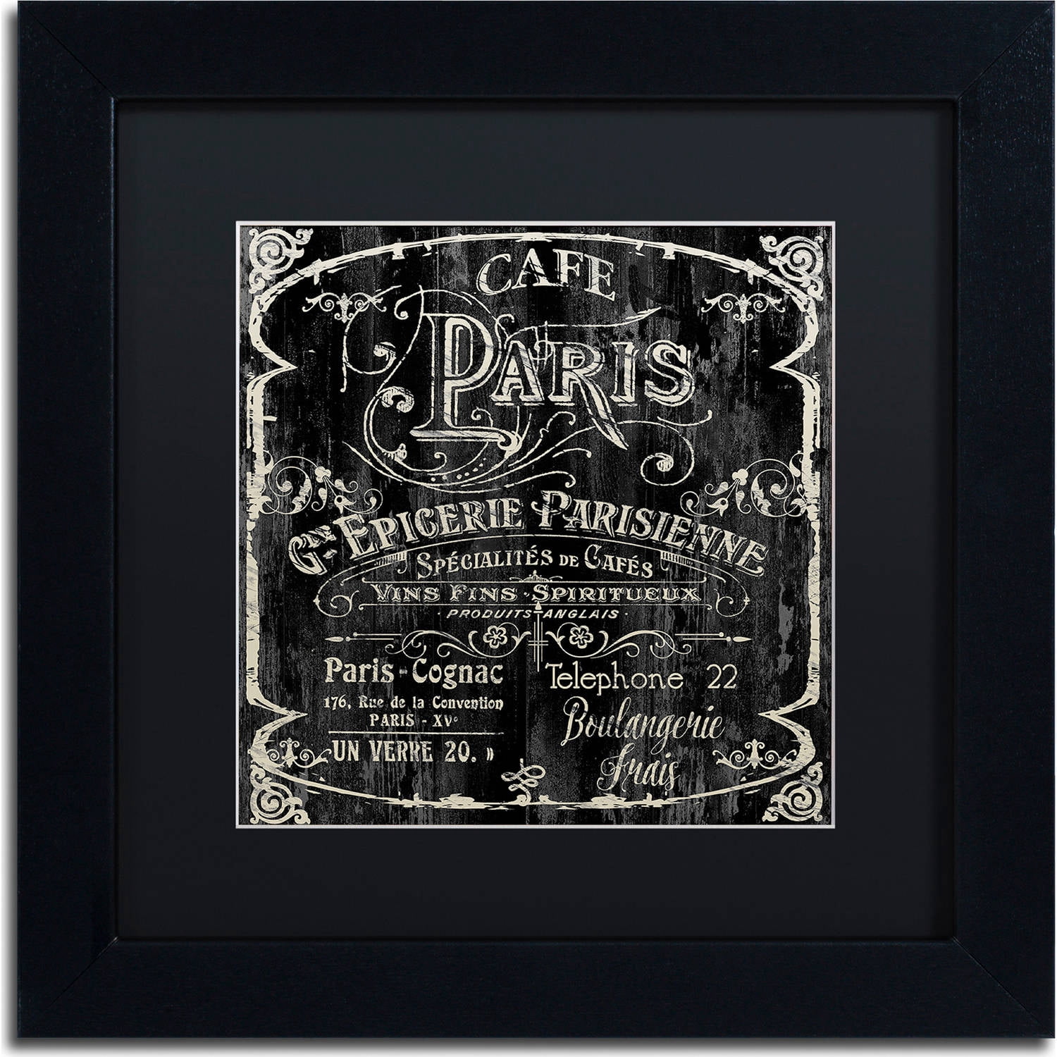 Trademark Fine Art "Paris Bistro VI" Canvas Art by Color Bakery, Black Matte, Black Frame