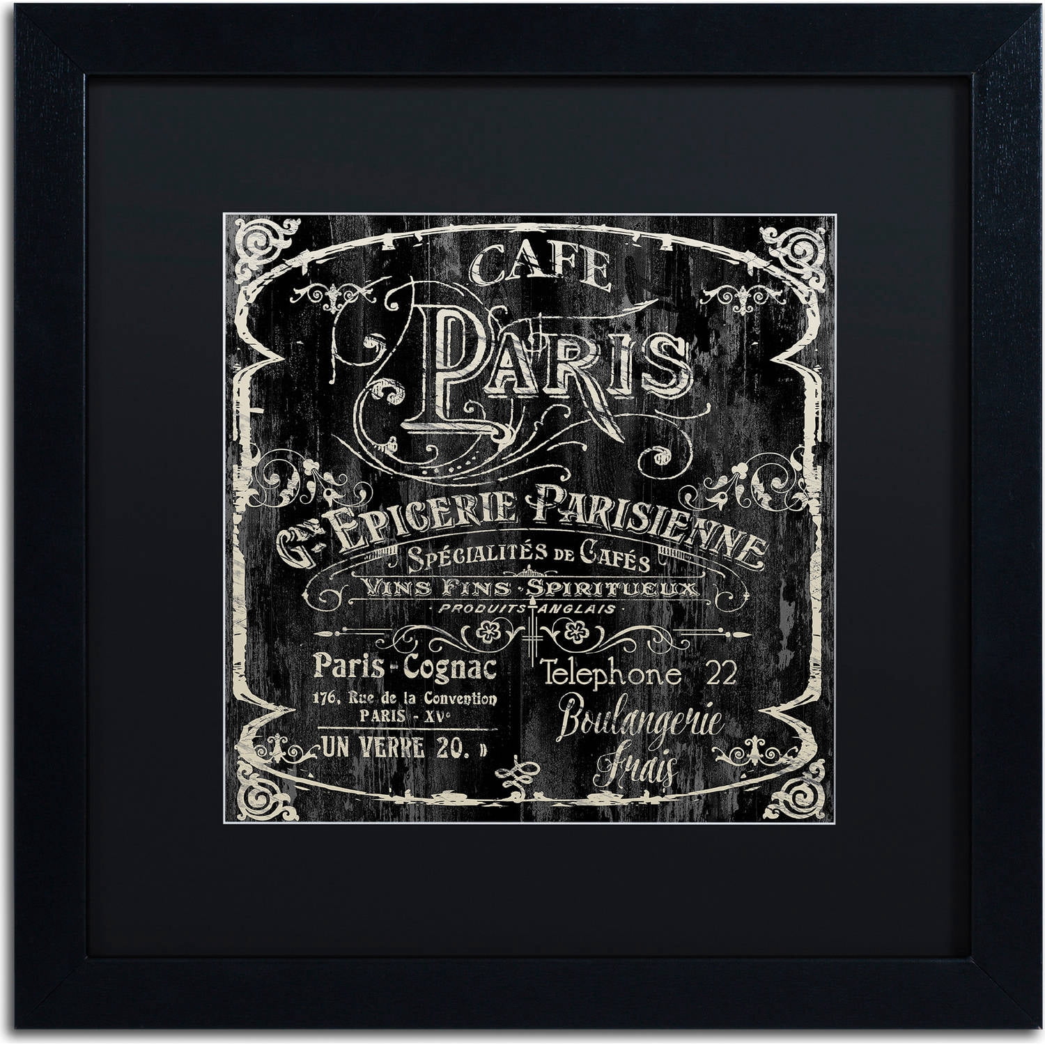 Trademark Fine Art "Paris Bistro VI" Canvas Art by Color Bakery, Black Matte, Black Frame