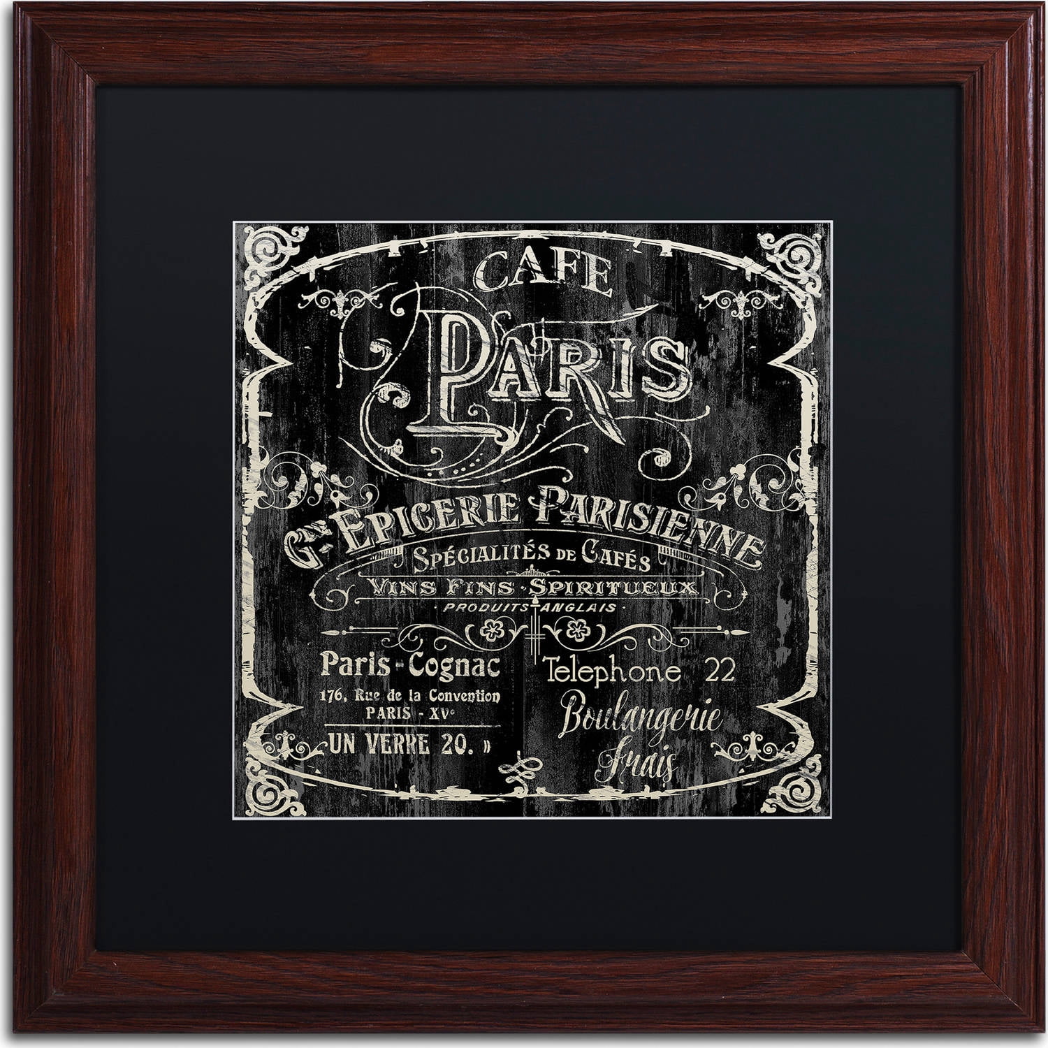 Trademark Fine Art "Paris Bistro VI" Canvas Art by Color Bakery, Black Matte, Wood Frame