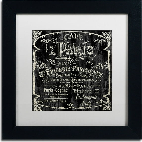Trademark Fine Art "Paris Bistro VI" Canvas Art by Color Bakery, White Matte, Black Frame