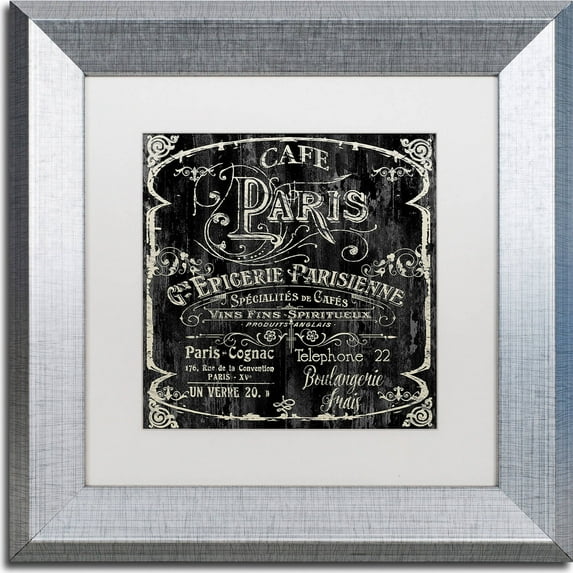 Trademark Fine Art "Paris Bistro VI" Canvas Art by Color Bakery, White Matte, Silver Frame