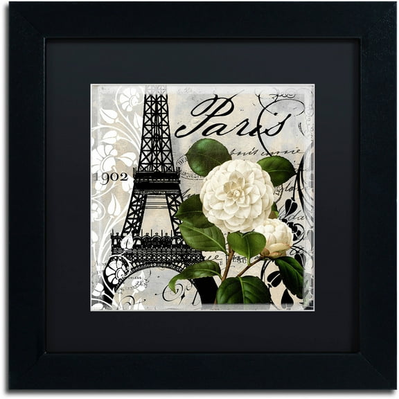 Trademark Fine Art "Paris Blanc I" Canvas Art by Color Bakery Black Matte, Black Frame
