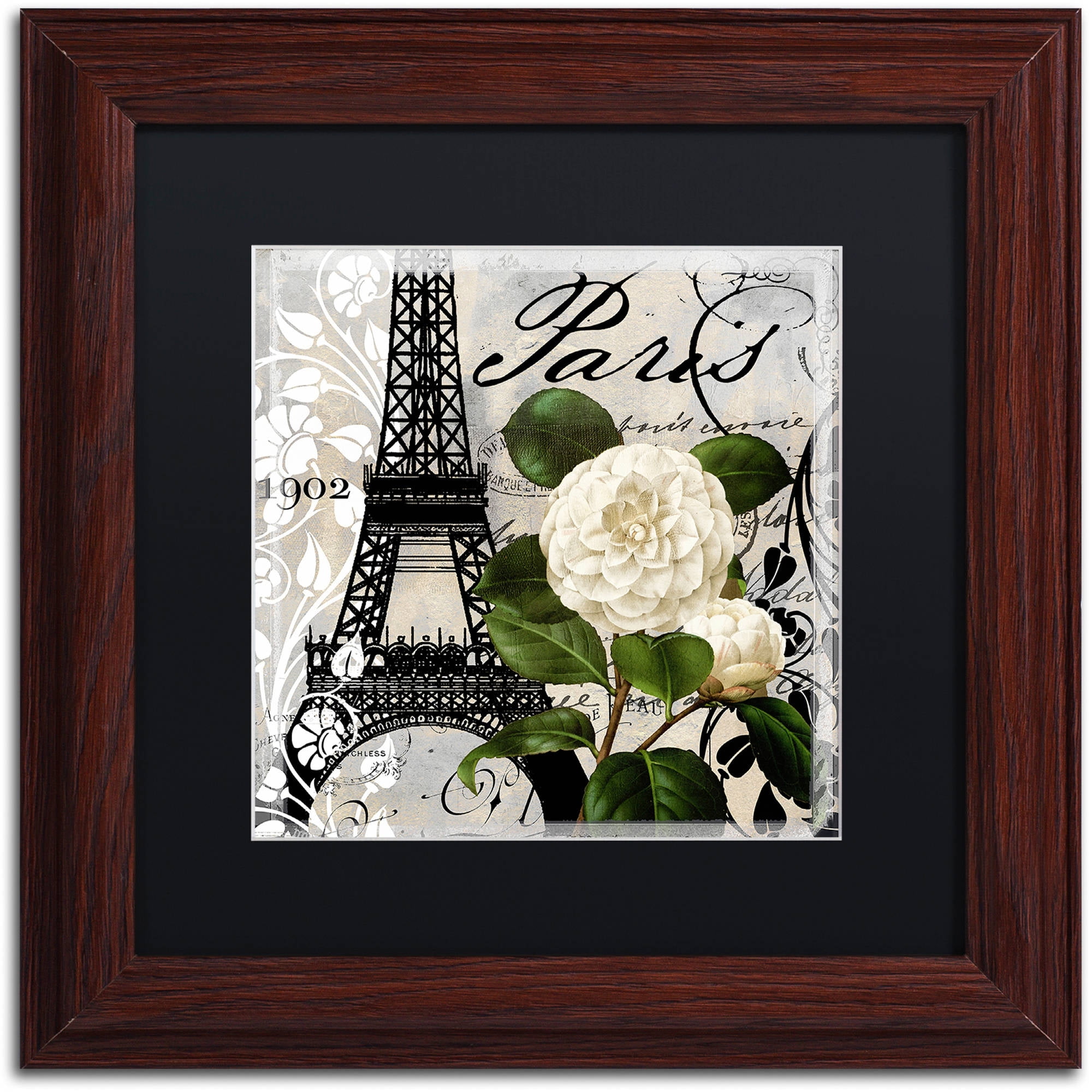 Trademark Fine Art "Paris Blanc I" Canvas Art by Color Bakery Black Matte, Wood Frame