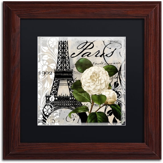 Trademark Fine Art "Paris Blanc I" Canvas Art by Color Bakery Black Matte, Wood Frame