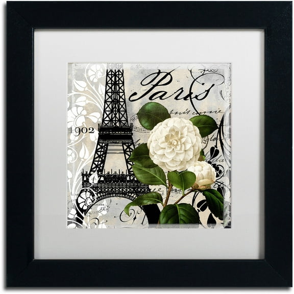 Trademark Fine Art "Paris Blanc I" Canvas Art by Color Bakery White Matte, Black Frame