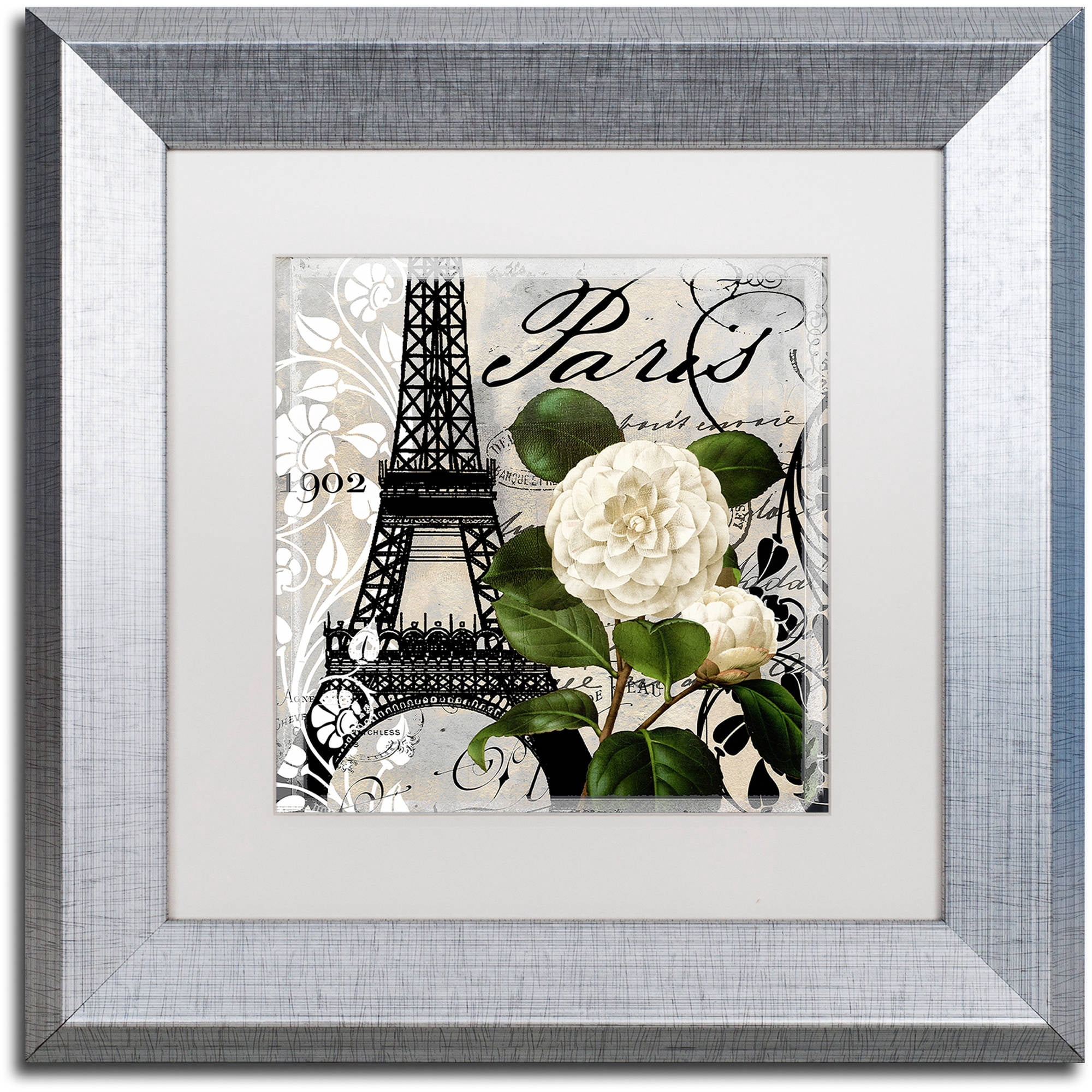 Trademark Fine Art "Paris Blanc I" Canvas Art by Color Bakery White Matte, Silver Frame