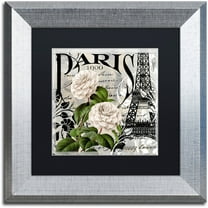 Trademark Fine Art "Paris Blanc II" Canvas Art by Color Bakery Black Matte, Silver Frame