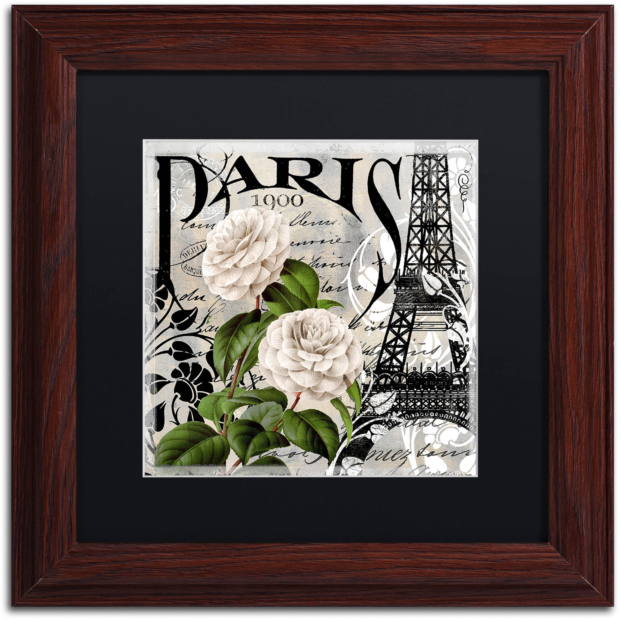 Trademark Fine Art "Paris Blanc II" Canvas Art by Color Bakery Black Matte, Wood Frame