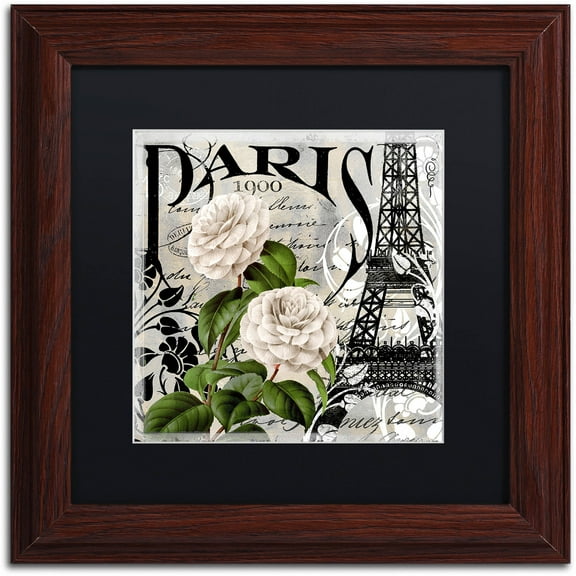 Trademark Fine Art "Paris Blanc II" Canvas Art by Color Bakery Black Matte, Wood Frame