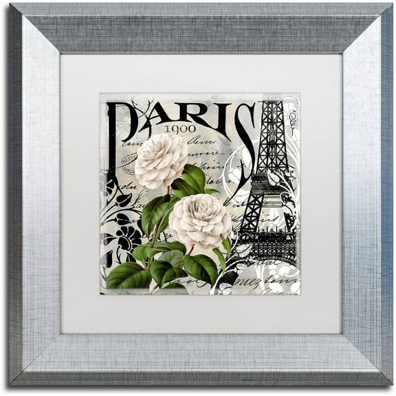 Trademark Fine Art "Paris Blanc II" Canvas Art by Color Bakery White Matte, Silver Frame