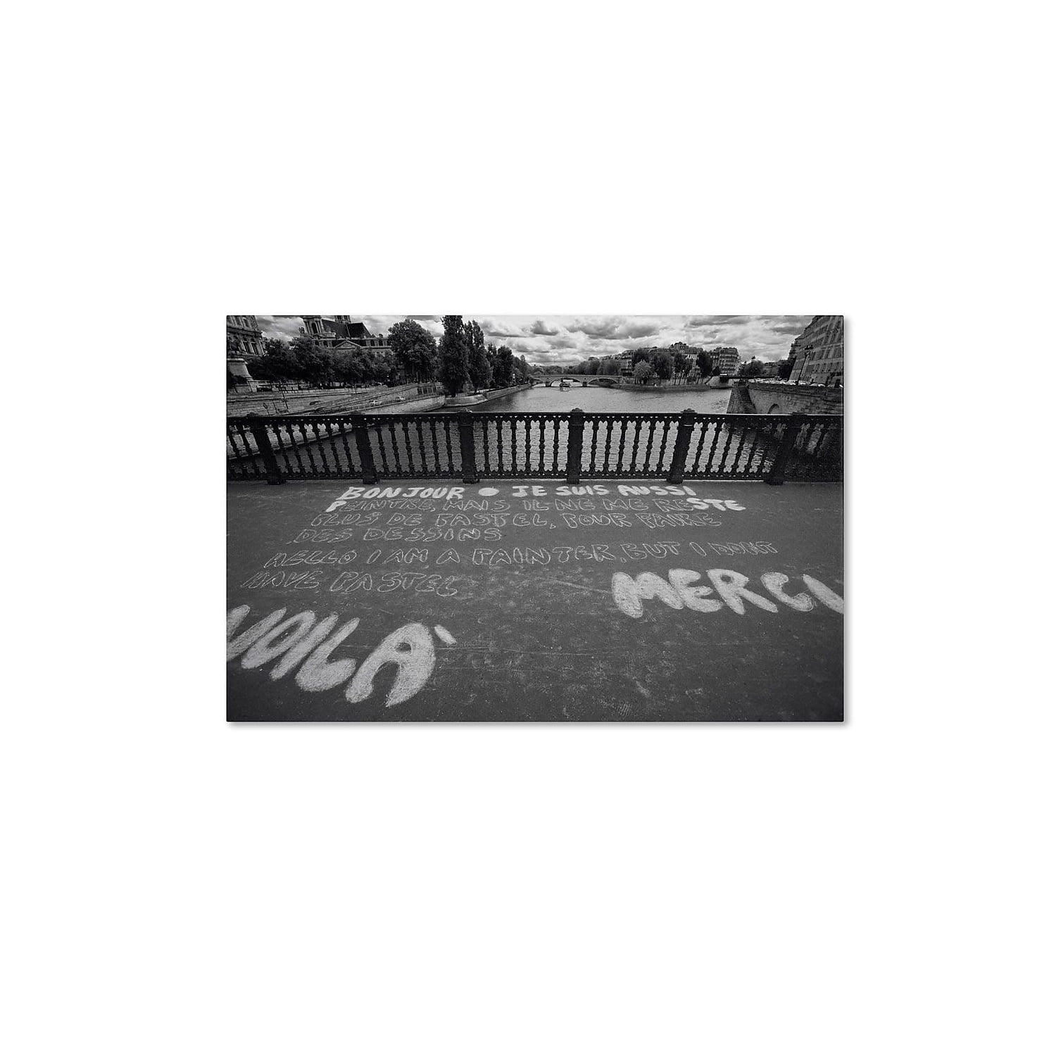 Trademark Fine Art "Paris Bonjour Merci" Canvas Art by Yale Gurney