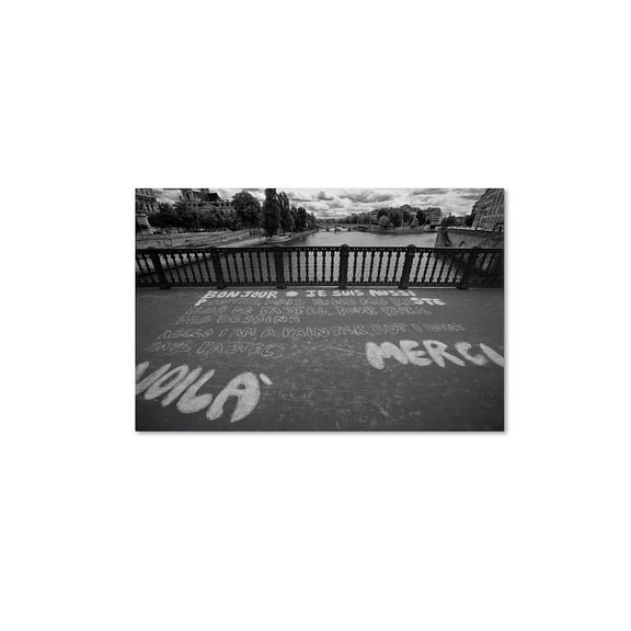 Trademark Fine Art "Paris Bonjour Merci" Canvas Art by Yale Gurney