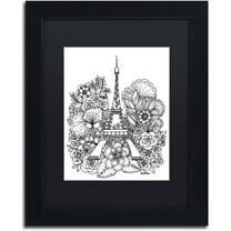 Trademark Fine Art "Paris" Canvas Art by KCDoodleArt Black Matte, Black Frame