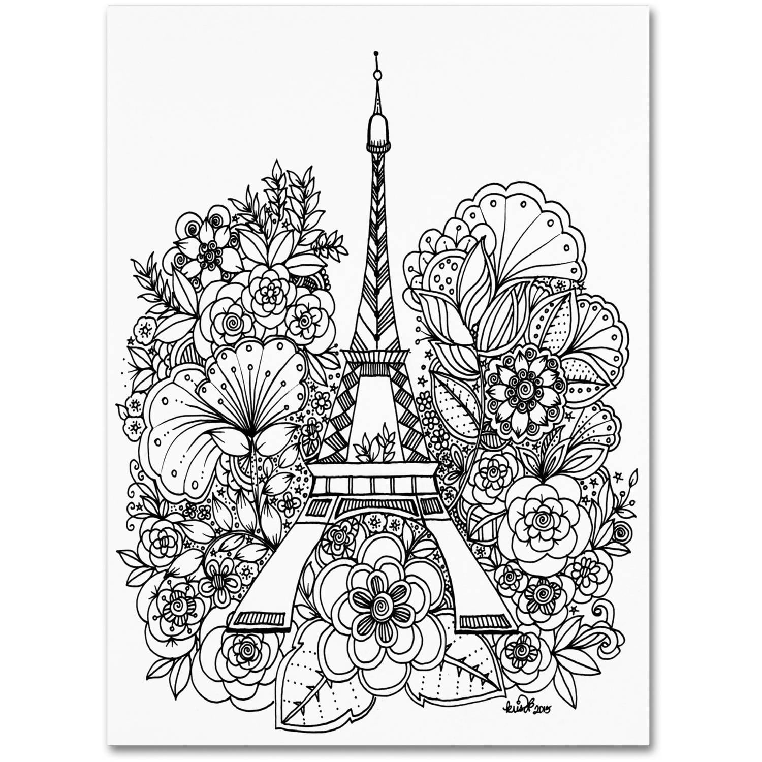 KCDoodleArt 'Paris' 14 x 19 Canvas Art
