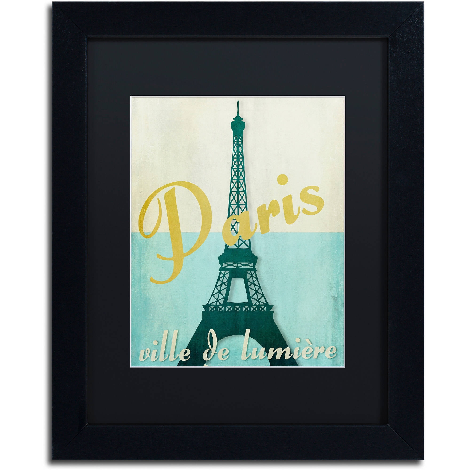 Trademark Fine Art "Paris City of Light" Canvas Art by Color Bakery Black Matte, Black Frame
