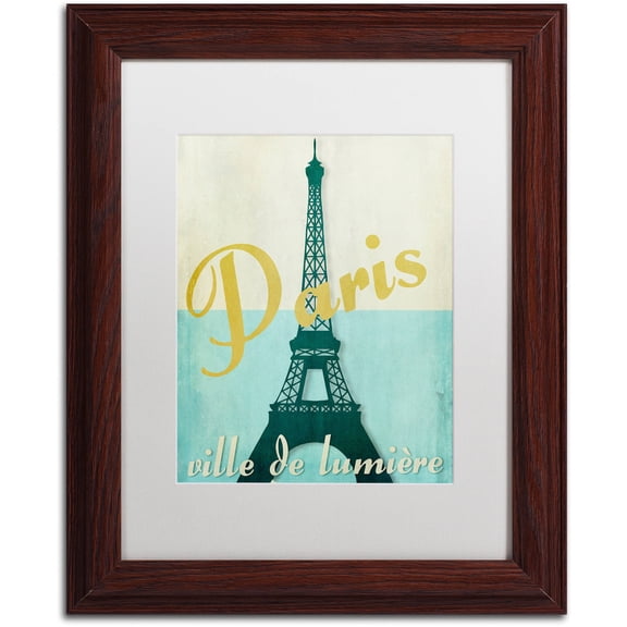 Trademark Fine Art "Paris City of Light" Canvas Art by Color Bakery White Matte, Wood Frame