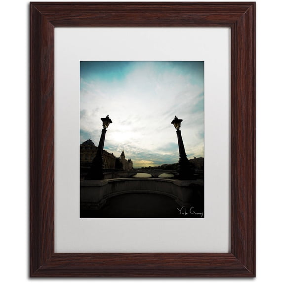 Trademark Fine Art "Paris Deux - Gates of Seine" Canvas Art by Yale Gurney, White Matte, Wood Frame