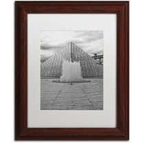 Trademark Fine Art "Paris Deux - Louvre" Canvas Art by Yale Gurney, White Matte, Wood Frame