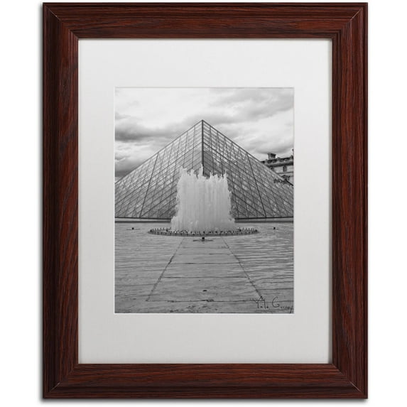 Trademark Fine Art "Paris Deux - Louvre" Canvas Art by Yale Gurney, White Matte, Wood Frame