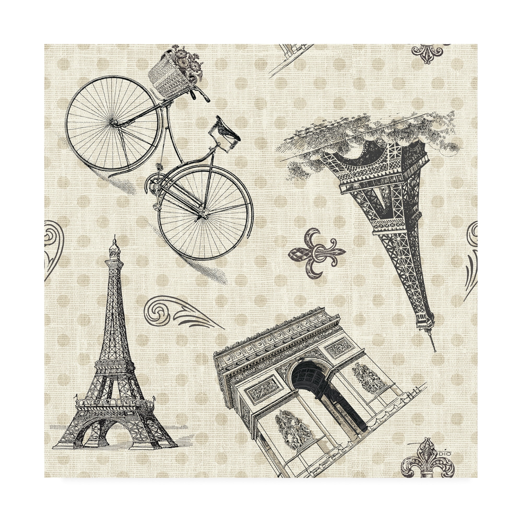 Trademark Fine Art 'Paris Farmhouse Pattern IA' Canvas Art by Pela Studio
