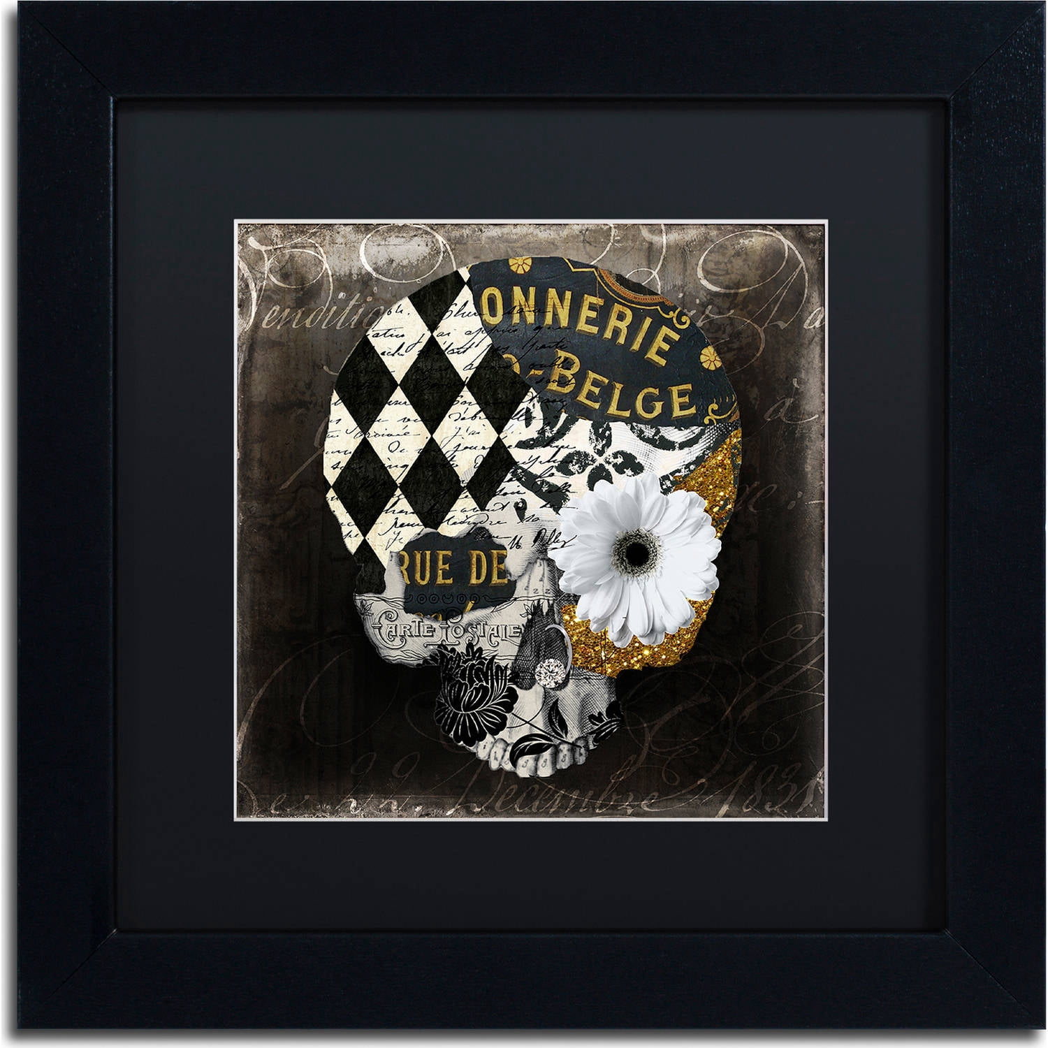 Trademark Fine Art "Paris Halloween I" Canvas Art by Color Bakery, Black Matte, Black Frame