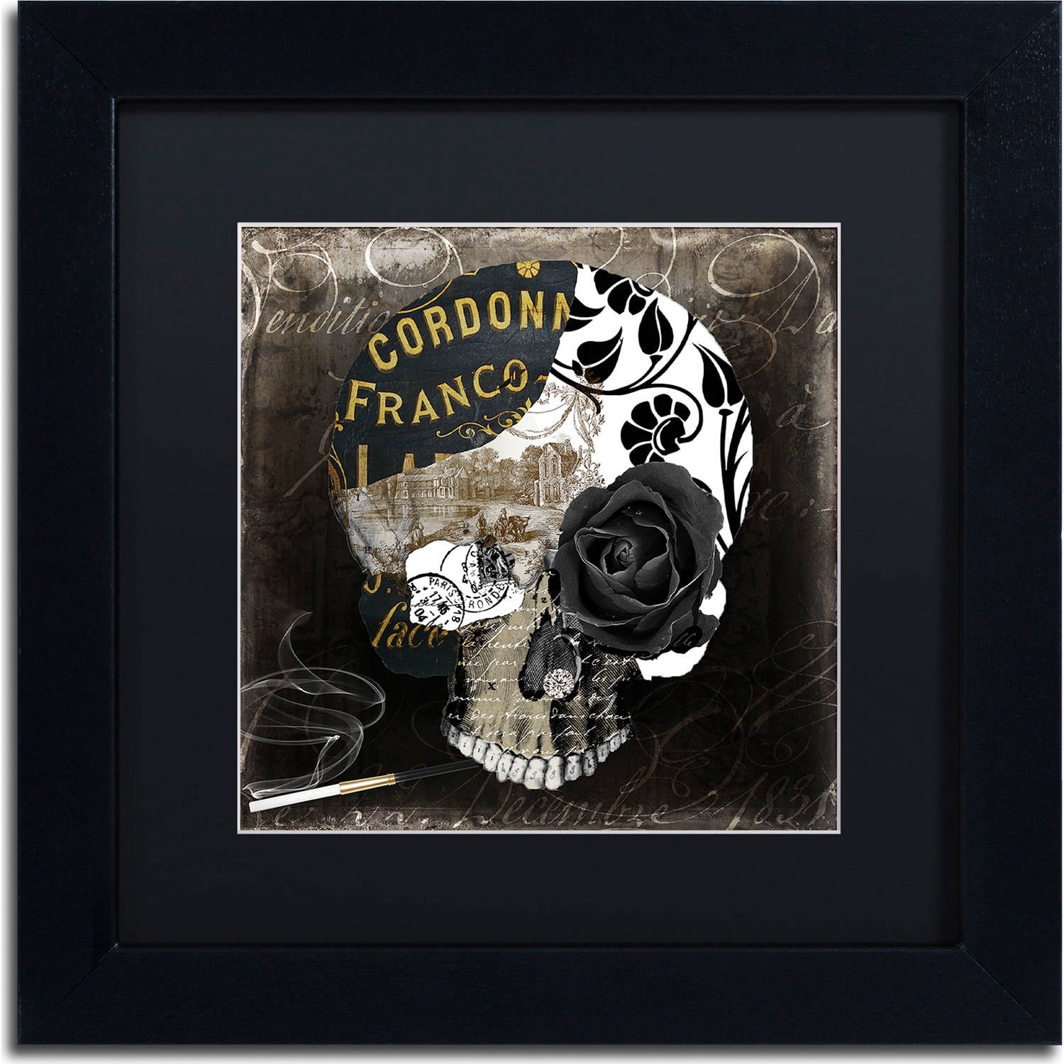Trademark Fine Art "Paris Halloween II" Canvas Art by Color Bakery, Black Matte, Black Frame