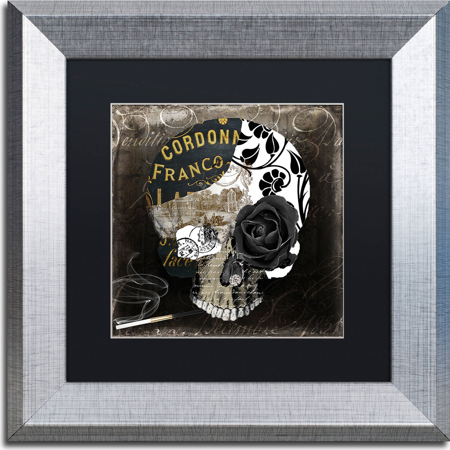 Trademark Fine Art "Paris Halloween II" Canvas Art by Color Bakery, Black Matte, Silver Frame
